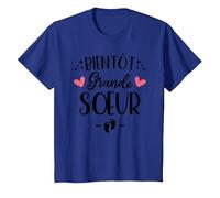 Bientôt Grande Sœur - Humour Annonce Naissance 2ème Enfant T-Shirt, Enfant, Bleu Royal, 10 Ans