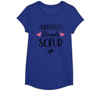Bientôt Grande Sœur - Humour Annonce Naissance 2ème Enfant T-Shirt, Fille, Bleu Royal, M