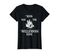 Bientôt mai The Wellerman Arrive sur Ocean Retro Sea Shanties T-Shirt Graphique avec Valeur, Femme, Noir, S
