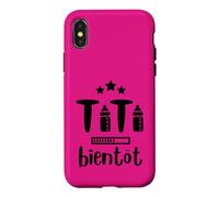 Bientôt Tata Biberons Future Tante Annonce Grossesse Humour Coque pour iPhone X/XS