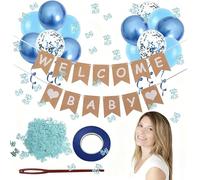 Bienvenue à La Maison Welcome Home Bébé 13PCS Debanderole Bienvenue It's A Boy Paillettes Et Ballons Bleus pour La Famille Bienvenue Bébé Garçon Convient pour La Decoration Baby Shower