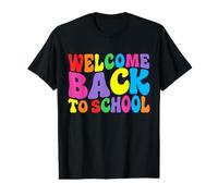 Bienvenue à la rentrée Scolaire Retro Groovy First Day of School T-Shirt Graphique avec Valeur