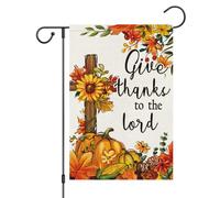 Bienvenue À L'Automne. Rendez Grâce Au Seigneur. Automne. Drapeau Résistant Aux Intempéries Drapeau De Jardin Couleurs Vives Garden Flag Pour Maison Cour Extérieur 30X45Cm