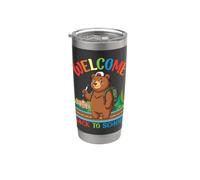 Bienvenue à l'école Ours mignon pour étudiant garçons filles enfants Gobelet isotherme en acier inoxydable double paroi