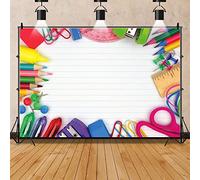 Bienvenue aux Enfants Retour à l’école Apprendre Connaissances Photographie Fond Fournitures Scolaires Photo Photographique Studio / 300x200