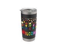 Bienvenue aux réfugiés et aux migrants Gobelet isotherme en acier inoxydable double paroi