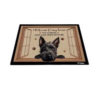 Bienvenue chez Mon Chien Scottish Terrier 40X60Cm Tapis De Porte Résister À La Saleté Tapis De Bain Absorbant Paillasson D'Entree pour Bain D'Entrée Intérieur
