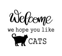 bienvenue chez nousbienvenue nous espérons que vous aimez les chiens Stickers muraux 40x51.2cm Culture du tatouage Noir