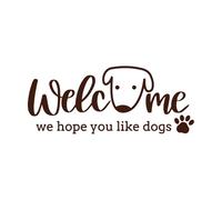 bienvenue chez nousbienvenue nous espérons que vous aimez les chiens Stickers muraux 48x117.6cm Culture du tatouage Café