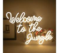 Bienvenue dans la jungle néon logo blanc LED mot néon logo décoration murale USB lettre logo jardin maison entrée porche parti cadeau