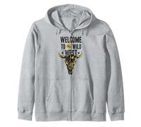 Bienvenue dans Le Logo Wild West Bull Skull Vintage Western Sweat à Capuche