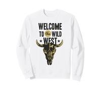 Bienvenue dans Le Logo Wild West Bull Skull Vintage Western Sweatshirt