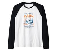Bienvenue en Alaska Design Vintage Amoureux des Élan Manche Raglan