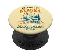 Bienvenue en Alaska Design Vintage Amoureux des Élan PopSockets PopGrip Adhésif