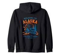 Bienvenue en Alaska Design Vintage Amoureux des Élan Sweat à Capuche