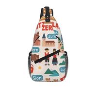 Bienvenue en Suisse - Sac à bandoulière en diagonale pour homme et femme - Sac à bandoulière pour voyage et randonnée, Noir , Taille unique