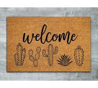 Bienvenue Fun Cactus Tapis De Porte Anti-Poussière Paillasson Antidérapant Absorbant Paillasson Exterieur pour Cuisine Porte D'Entrée Baignoire 40 X 60Cm