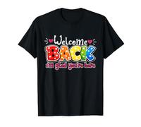 Bienvenue, Je suis Content Que tu sois là, Professeur de Retour à l'école T-Shirt Graphique avec Valeur, Homme, Noir, S