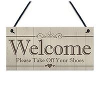 Bienvenue s'il vous plaît enlevez vos chaussures Plaque suspendue signe Ho Porch Decor Gift Service