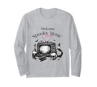 Bienvenue Spooky Movie Club Vintage Horror Night Design Manche Longue