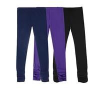 Bienzoe Lot de 3 Leggings en Coton Stretch pour Fille Taille K 14(11-12 Ans)