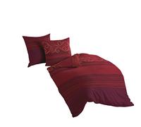 Bierbaum Parure de Lit, Satin, Rouge, 200 x 200 cm