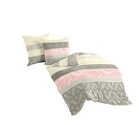 Bierbaum 4972 Parure de Lit en Flanelle Fine, 100% Coton, Conçue en Allemagne, Rose 06, 135 x 200 cm et 80 x 80 cm