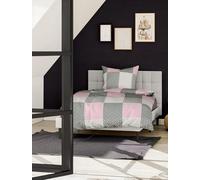 Bierbaum 6277 Parure de Lit en Flanelle Fine, 100% Coton, Conçue en Allemagne, Rose 13, 155 x 220 cm et 80 x 80 cm, Taille Confortable