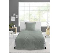 Bierbaum Parure de lit 3000 Seersucker Uni - Conçue en Allemagne - Citron Vert 30 - Dimensions : 155 x 220 cm + 80 x 80 cm - Confortable