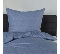 Bierbaum Parure de lit 3292 en Satin de Coton mako - Fabriquée en Allemagne - Océan 01 - Motif à Chevrons - 135 x 200 cm + 80 x 80 cm