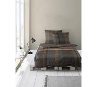 Bierbaum Parure de lit 4046 en Flanelle Fine, 100% Coton, conçue en Allemagne, Marone 81, 155 x 220 cm + 80 x 80 cm, Taille Confortable