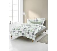 Bierbaum Parure de lit en Flanelle Fine 4153 - Conçu en Allemagne - Vert 30-155 x 220 cm + 80 x 80 cm - Taille Confortable