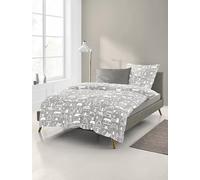 Bierbaum Parure de lit en Flanelle Fine 4176, conçue en Allemagne, Beige 80, 135 x 200 + 80 x 80 cm