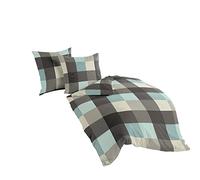 Bierbaum Parure de Lit, Flanelle, Turquoise, 155 cm x 220 cm