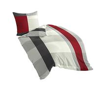 Bierbaum Parure de Lit, Satin, Gris, 135 cm x 200 cm