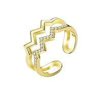 BIERDAN Bague des hauts et des bas pour ma fille, bague inspirante en forme de vague, bague réglable en forme de vague à double couche, cadeau pour les femmes et les filles.