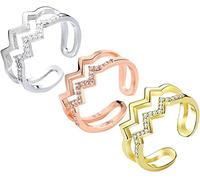 BIERDAN Bague des hauts et des bas pour ma fille, bague inspirante en forme de vague, bague réglable en forme de vague à double couche, cadeau pour les femmes et les filles.