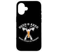 BIÈRE & Axes Qu'est-ce Qui Pourrait Aller Mal ? Meme drôle de Lancer de Hache Coque pour iPhone 16