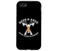 BIÈRE & Axes Qu'est-ce Qui Pourrait Aller Mal ? Meme drôle de Lancer de Hache Coque pour iPhone SE (2020) / 7/8