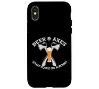 BIÈRE & Axes Qu'est-ce Qui Pourrait Aller Mal ? Meme drôle de Lancer de Hache Coque pour iPhone X/XS