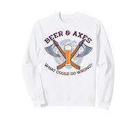 BIÈRE & Axes Qu'est-ce Qui Pourrait Aller Mal ? Meme drôle de Lancer de Hache Sweatshirt
