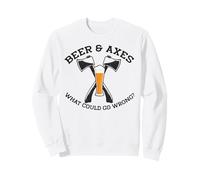 BIÈRE & Axes Qu'est-ce Qui Pourrait Aller Mal ? Meme drôle de Lancer de Hache Sweatshirt