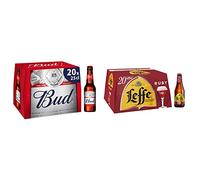 Bière Bud 5% Pack 20 Bouteilles 25cl & Bière Fruitée Leffe Ruby 5% Pack 20 Bouteilles 25cl