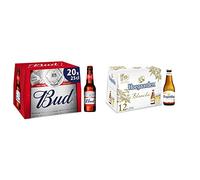Bière Bud 5% Pack 20 Bouteilles 25 ière Hoegaarden Blanche 4.9% Pack 12 Bouteilles 25cl