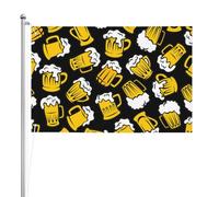 Bière de dessin animé rétro,Drapeau de jardin, bannière décorative, drapeau double face, 2 x 3 pieds, pour extérieur et intérieur