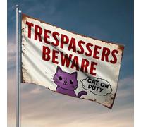 Bière Decor Avertissement : drapeau chat en service décoration murale pour dortoir pour étudiantes décoration de balcon (60 x 90 cm)