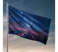 Bière Decor City Lights Under The Lacky Way Flag Décoration murale pour dortoir et balcon (30 x 45 cm)