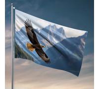 Bière Decor Drapeau aigle planant contre les sommets majestueux des montagnes - Décoration murale de dortoir pour étudiantes - Décoration murale pour balcon (120 x 180 cm)