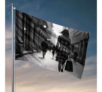 Bière Decor Femme en robe à carreaux Sac de courses Promenade Drapeau de rue de la ville Drapeaux amusants pour dortoir universitaire Décoration de chambre de garçon Teena (152 x 244 cm)