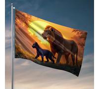 Bière Decor Sunset Majesty : lion et panthère ensemble - Décoration murale pour dortoir et balcon (30 x 45 cm)